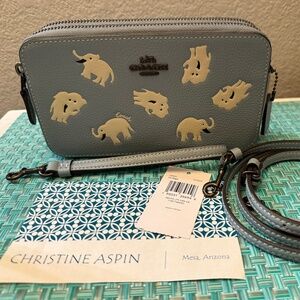 Coach C6826 Leather Kira Crossbody with Elephant print